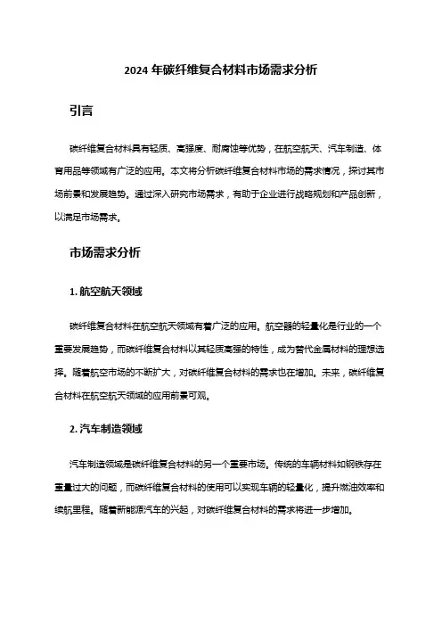 2024年碳纤维复合材料市场需求分析