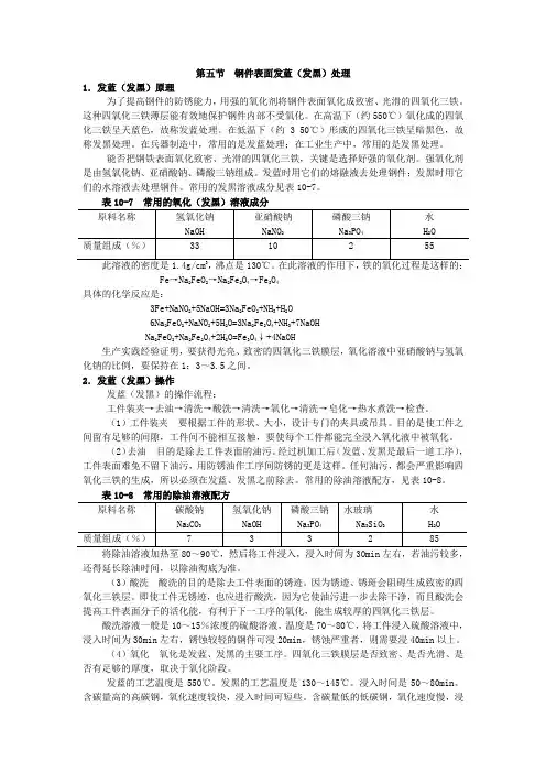 钢件表面发蓝(发黑)处理