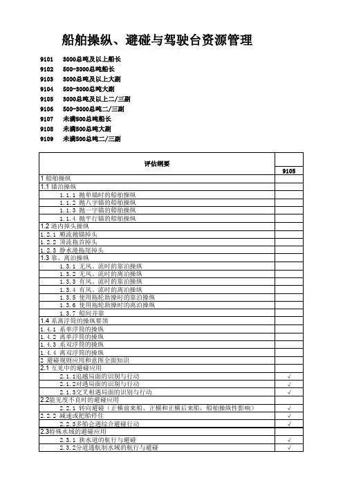 航海评估大纲二三副-BRM