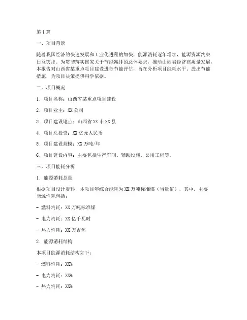 山西_节能评估报告(3篇)
