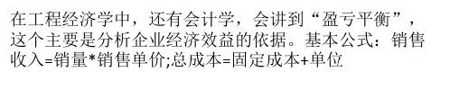 EXCEL算盈亏平衡
