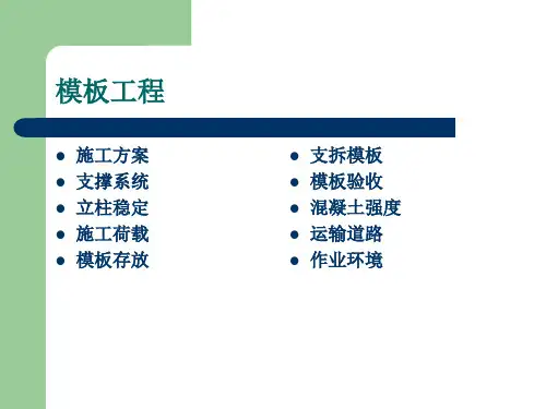 建筑工程模板施工安全培训PPT