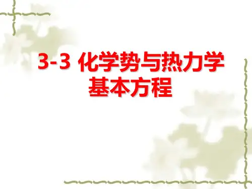 化学势与热力学基本方程