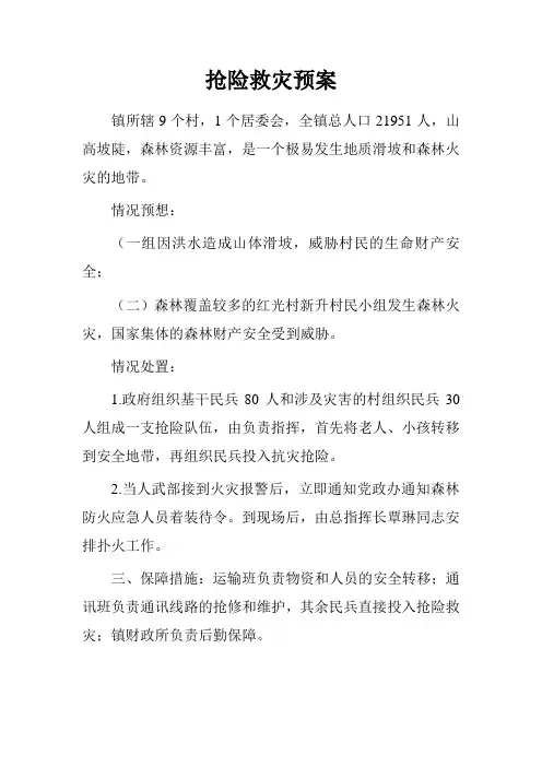抢险救灾预案