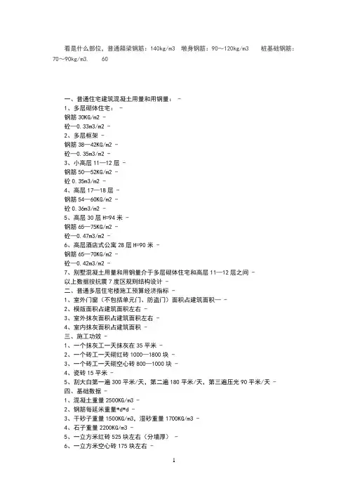 钢筋混凝土含量