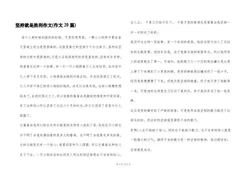 坚持就是胜利作文(作文20篇)