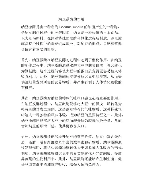 纳豆激酶的作用