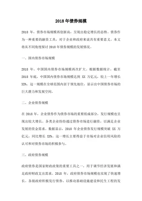 2018年债券规模