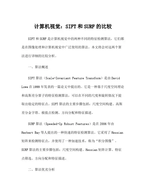 计算机视觉：SIFT和SURF的比较