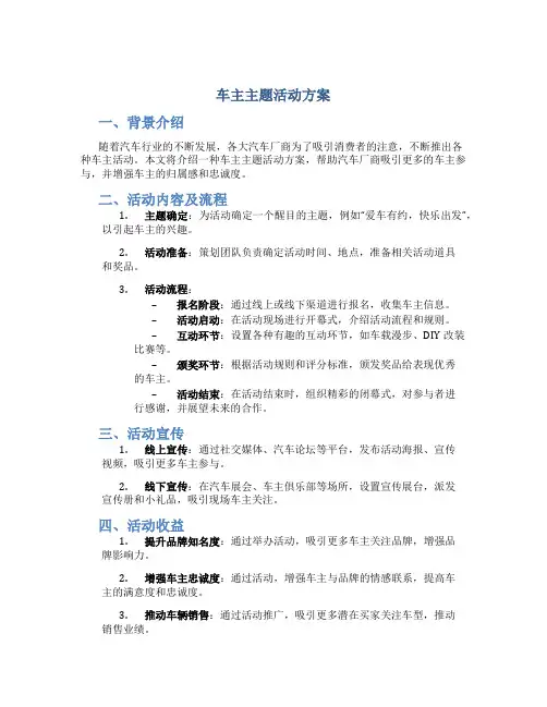车主题活动方案