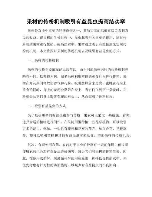 果树的传粉机制吸引有益昆虫提高结实率