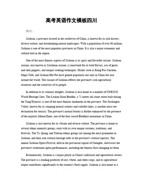 高考英语作文模板四川