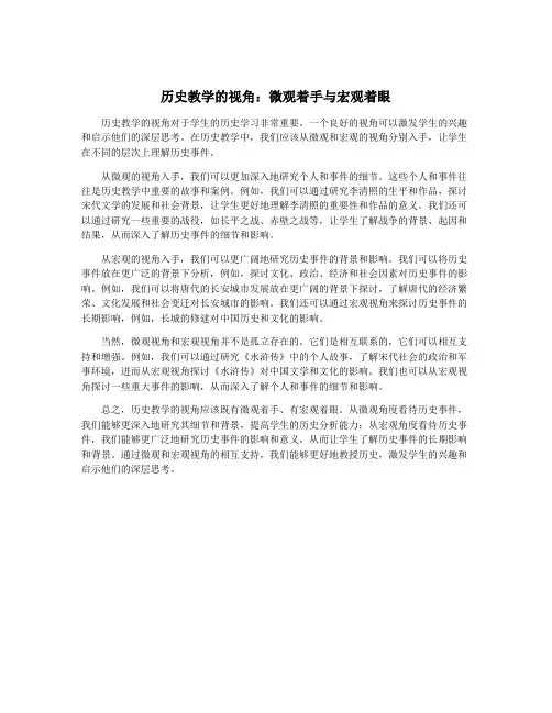 历史教学的视角：微观着手与宏观着眼