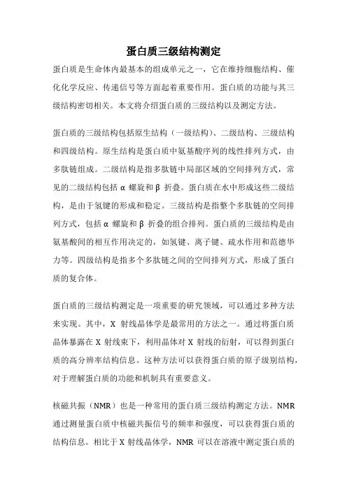 蛋白质三级结构测定