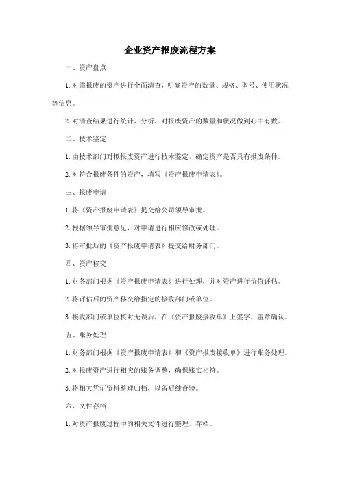 企业资产报废流程方案