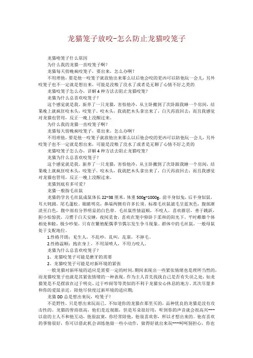 龙猫笼子放咬-怎么防止龙猫咬笼子
