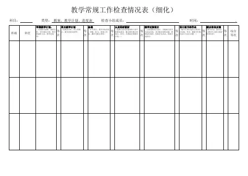小学教学常规工作检查情况表(细化)