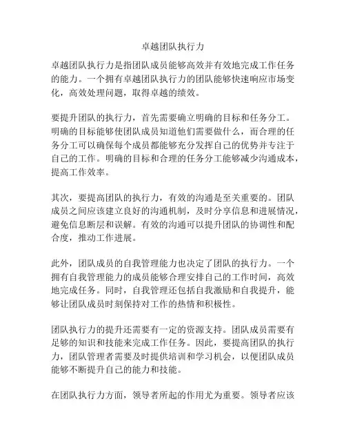 卓越团队执行力