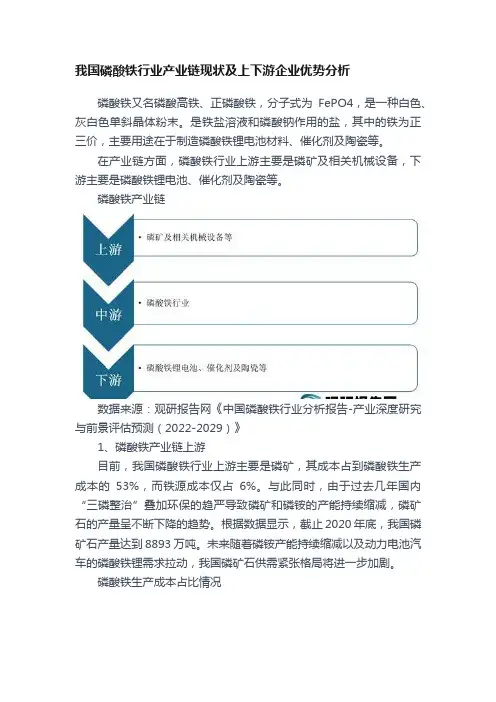 我国磷酸铁行业产业链现状及上下游企业优势分析