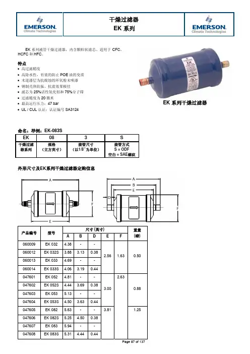 艾默生干燥过滤器