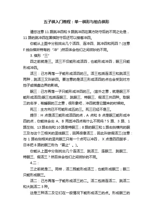 五子棋入门教程：单一棋形与组合棋形