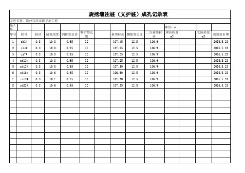 支护桩记录表