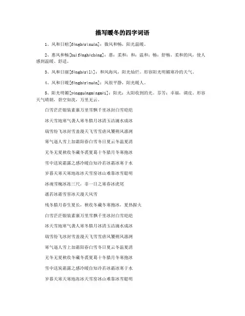 描写暖冬的四字词语