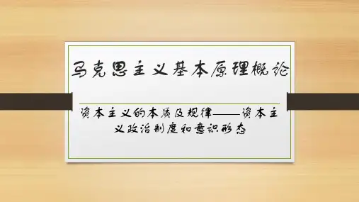 马克思主义基本原理-资本主义经济制度