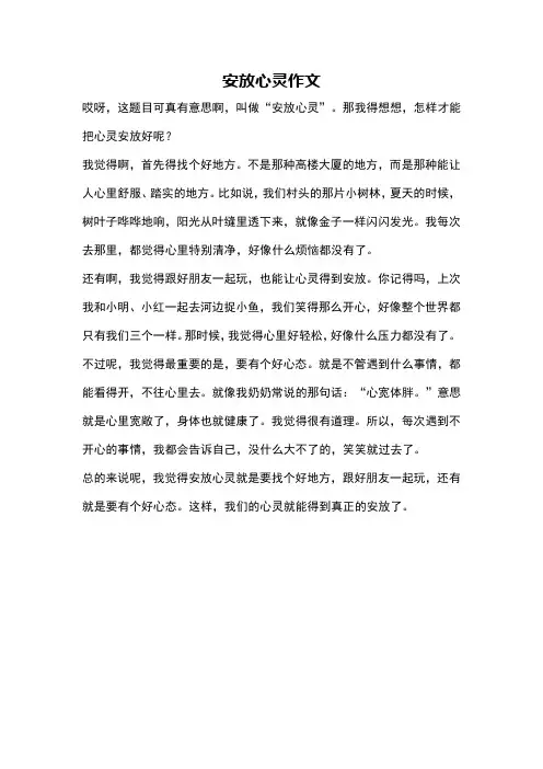 安放心灵作文