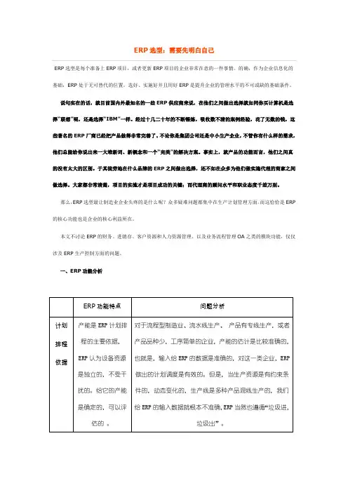 ERP选型