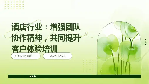 酒店行业,增强团队协作精神：共同提升客户体验培训ppt