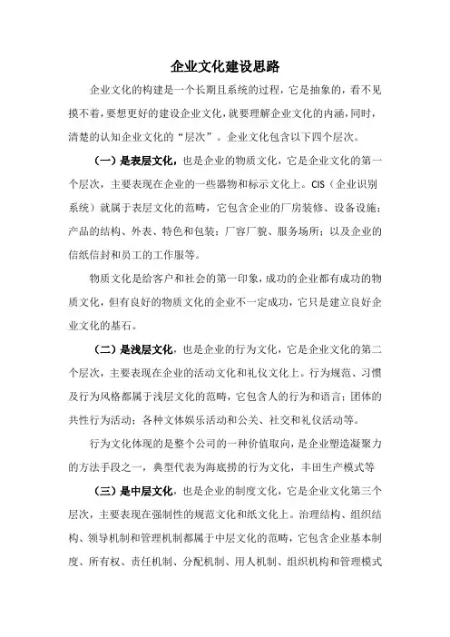 企业文化建设思路