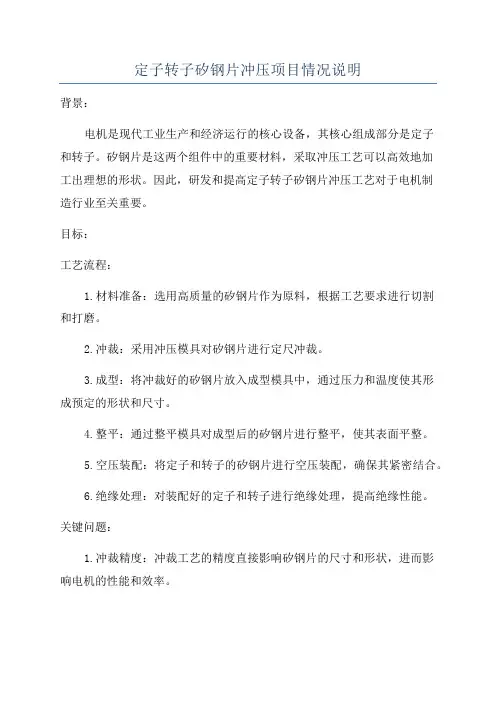 定子转子矽钢片冲压项目情况说明