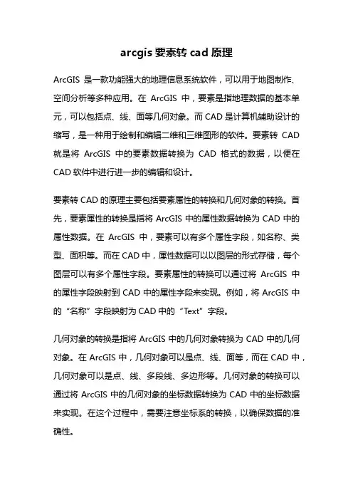 arcgis要素转cad原理