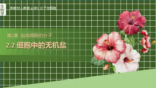 人教版新教材高中生物必修1《分子与细胞》第二章 第2节 细胞中的无机盐