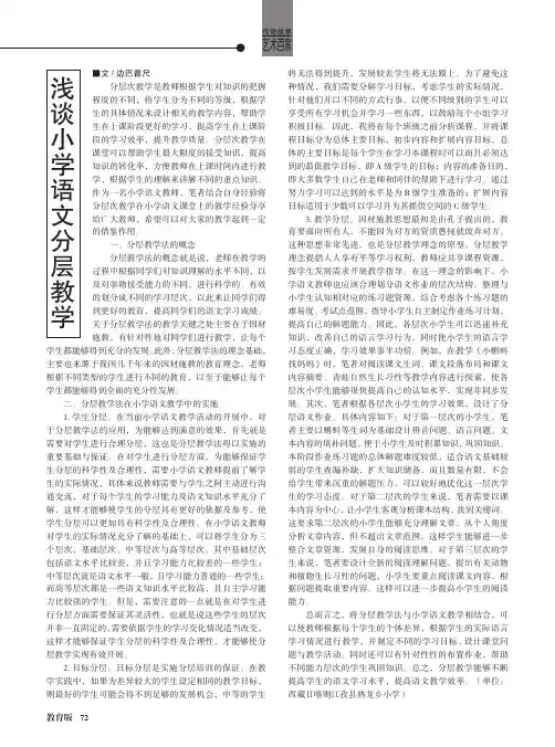 浅谈小学语文分层教学