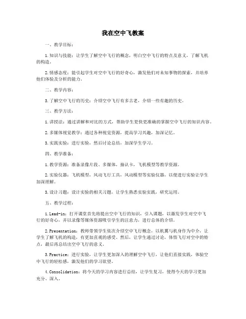 我在空中飞教案