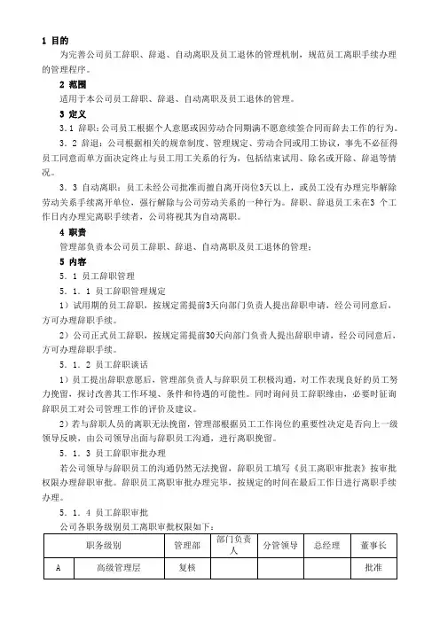 员工离职管理控制程序