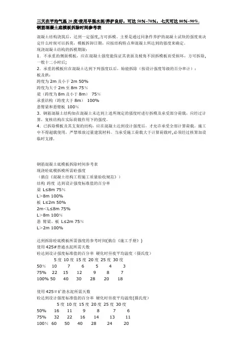 混凝土强度对应时间表-混凝土时间和强度-混凝土天数强度表