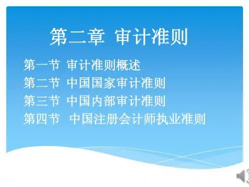 审计准则 第二章