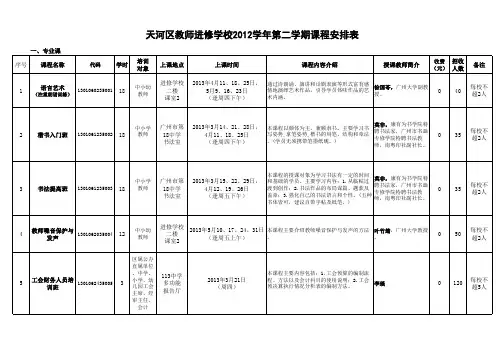 课程安排表