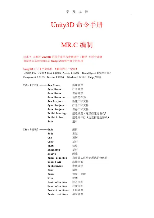 2020年整理Unity3D菜单.pdf