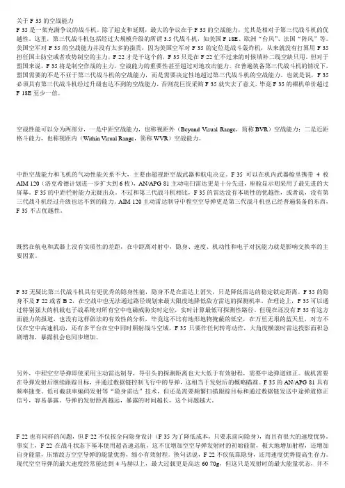 关于F-35的空战能力