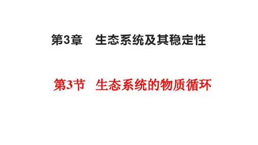 2023届高三生物一轮复习课件：生态系统的物质循环、信息传递、稳定性