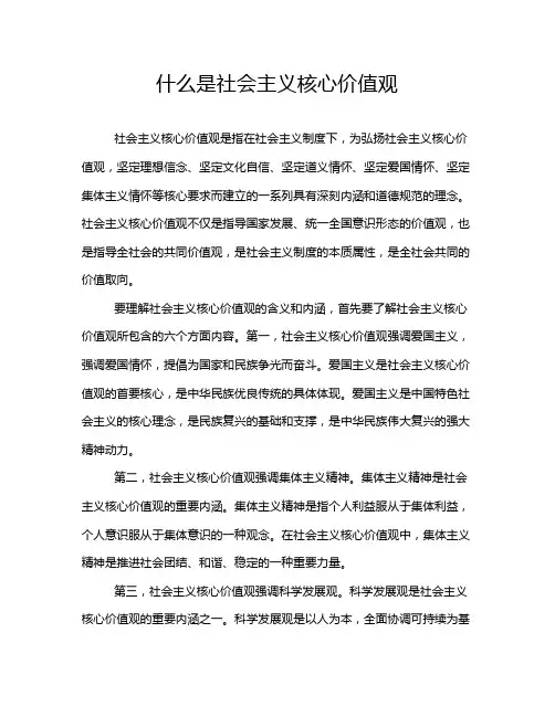 什么是社会主义核心价值观
