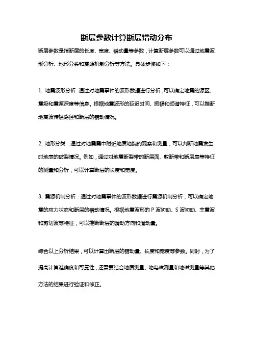 断层参数计算断层错动分布