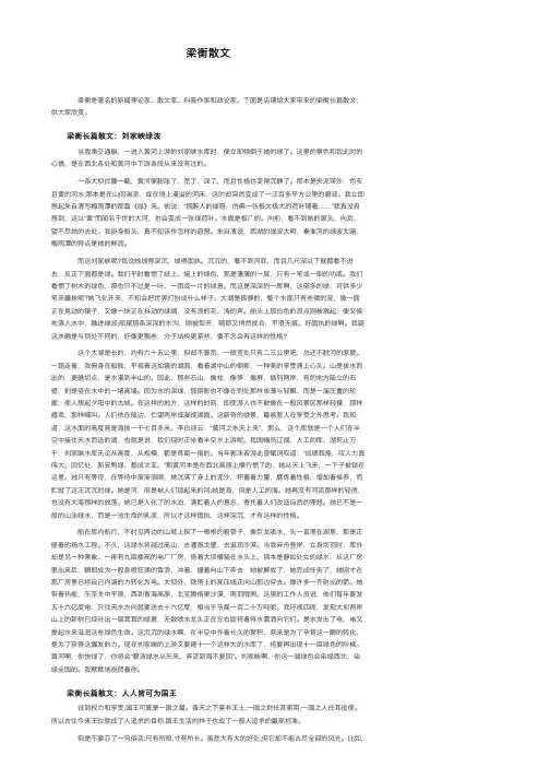梁衡散文——精选推荐