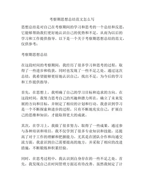 考察期思想总结范文怎么写
