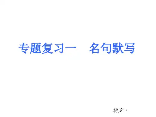 人教版语文九年级上册复习课件(共41张PPT)
