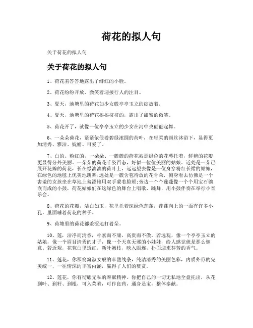 荷花的拟人句